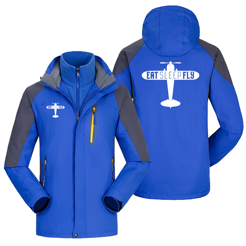 Eat Sleep Fly & Propeller Designed Thick Skiing Jackets