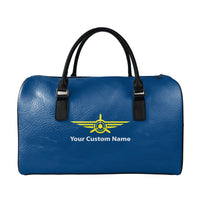 Thumbnail for Custom Name (Badge 3) Designed Leather Travel Bag