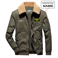 Thumbnail for Boeing 707 Silhouette Designed Thick Bomber Jackets