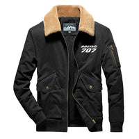 Thumbnail for Boeing 707 & Text Designed Thick Bomber Jackets