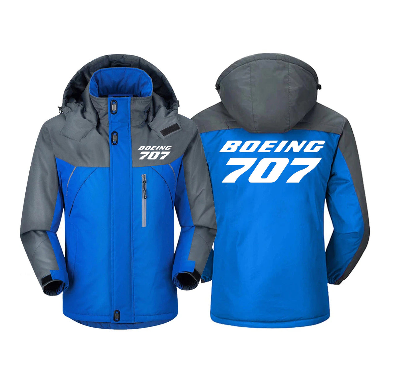 Boeing 707 & Text Designed Thick Winter Jackets