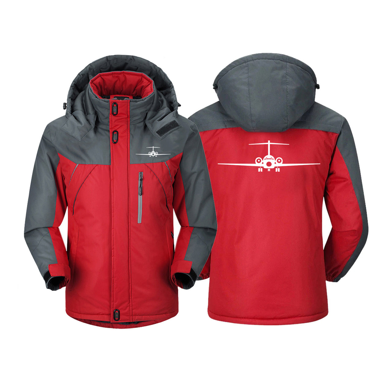 Boeing 717 Silhouette Designed Thick Winter Jackets