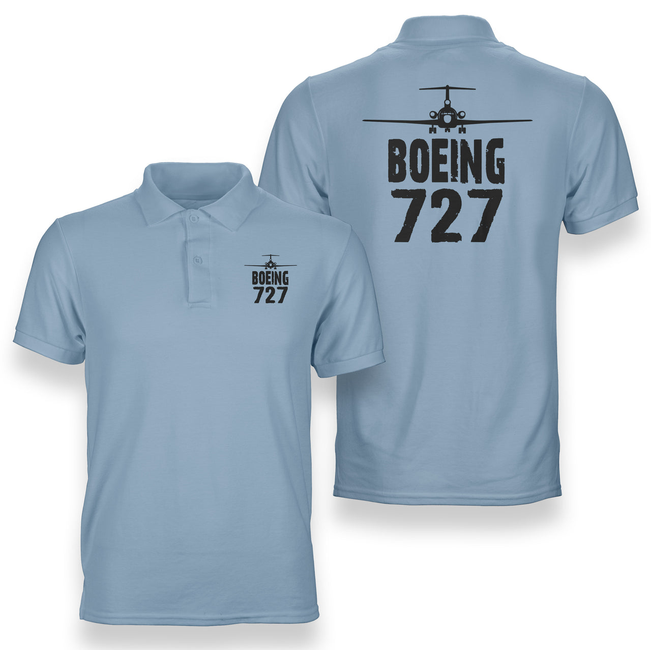 Boeing 727 & Plane Designed Double Side Polo T-Shirts