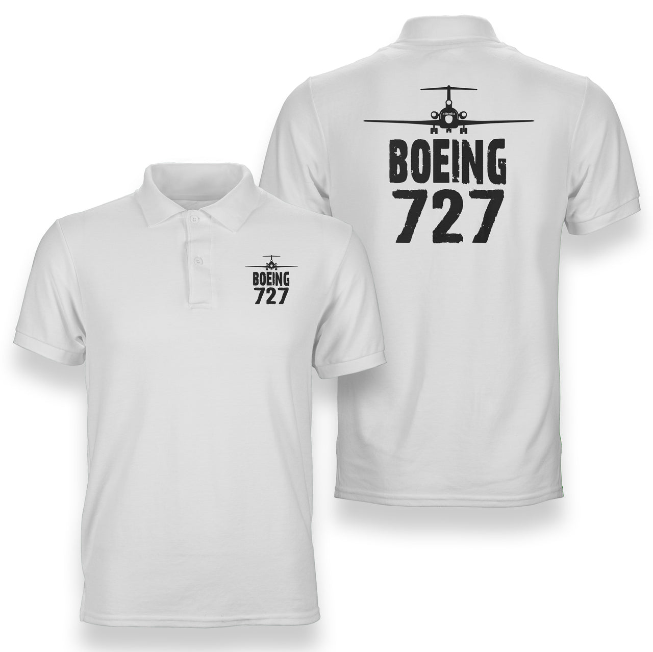 Boeing 727 & Plane Designed Double Side Polo T-Shirts
