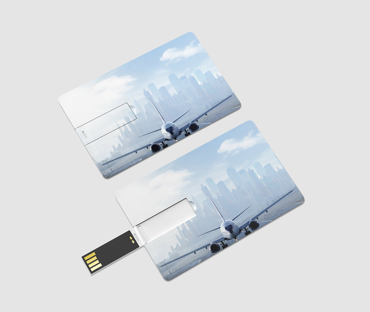 Boeing 737 & City View Behind Designed USB Cards