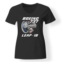 Thumbnail for Boeing 737 & Leap 1B Engine Designed V-Neck T-Shirts