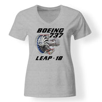 Thumbnail for Boeing 737 & Leap 1B Engine Designed V-Neck T-Shirts