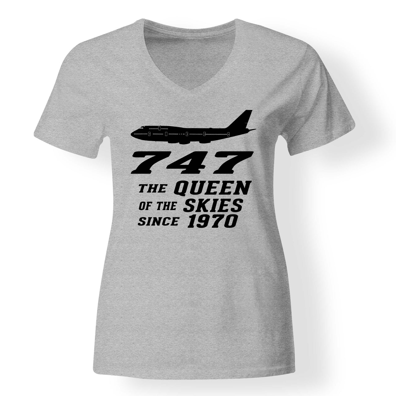 BOEING 747 - QUEEN OF THE SKIES Designed V-Neck T-Shirts