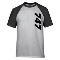 Thumbnail for 747 Side Text Designed Raglan T-Shirts