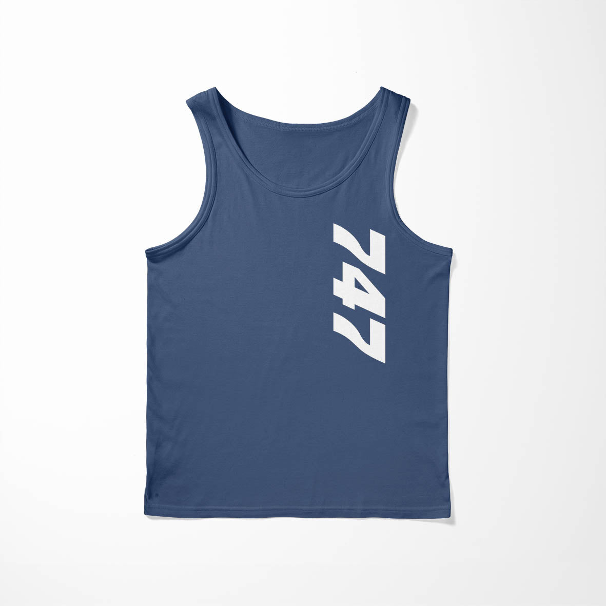 747 Side Text Designed Tank Tops
