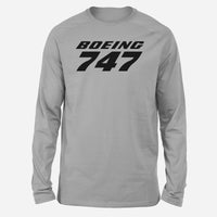 Thumbnail for Boeing 747 & Text Designed Long-Sleeve T-Shirts