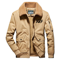 Thumbnail for Boeing 747 & Text Designed Thick Bomber Jackets