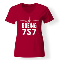 Thumbnail for Boeing 757 & Plane Designed V-Neck T-Shirts