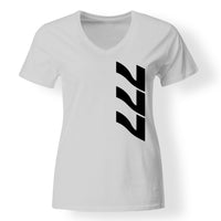Thumbnail for Boeing 777 Text Designed V-Neck T-Shirts