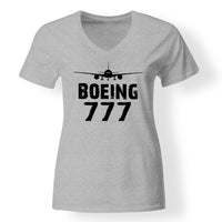Thumbnail for Boeing 777 & Plane Designed V-Neck T-Shirts