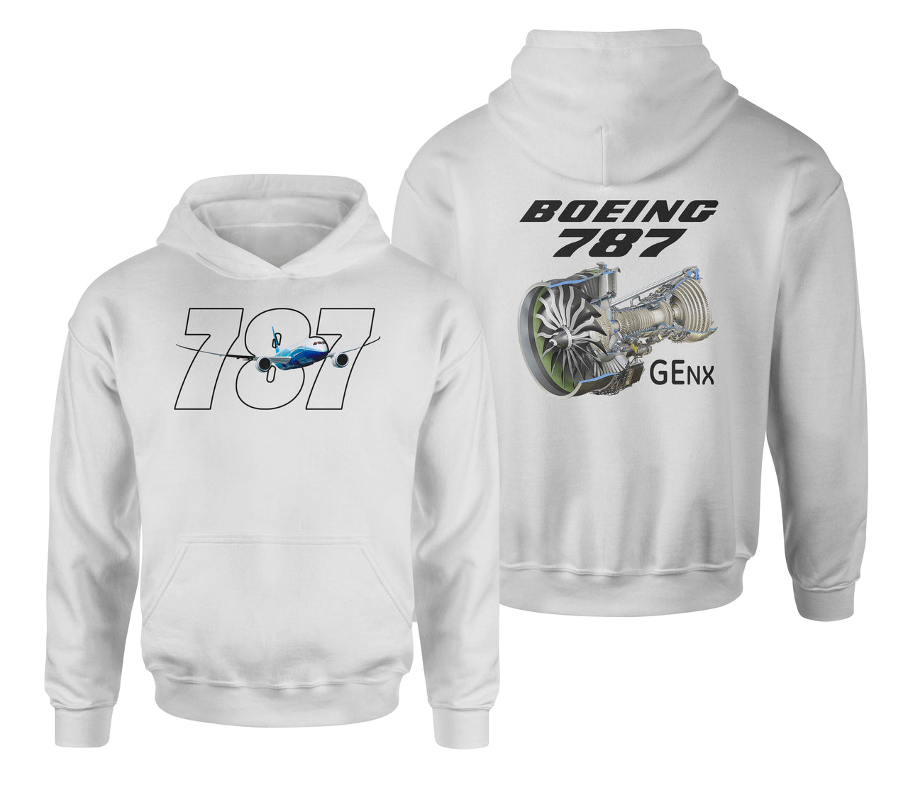 Boeing 787 & GENX Engine Designed Double Side Hoodies