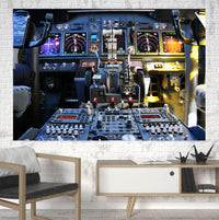 Thumbnail for Boeing 737 Cockpit Printed Canvas Posters (1 Piece) Aviation Shop 
