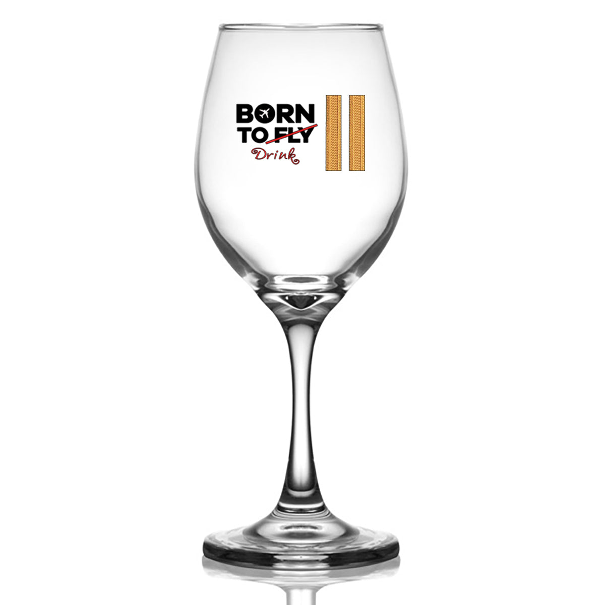 Born To Drink & 2 Lines Designed Wine Glasses