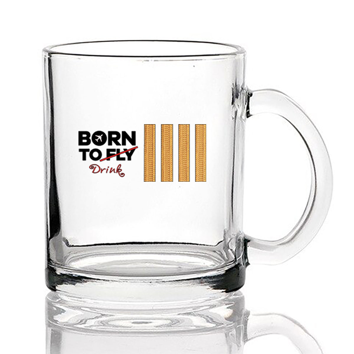 Born To Drink & 4 Lines Designed Coffee & Tea Glasses