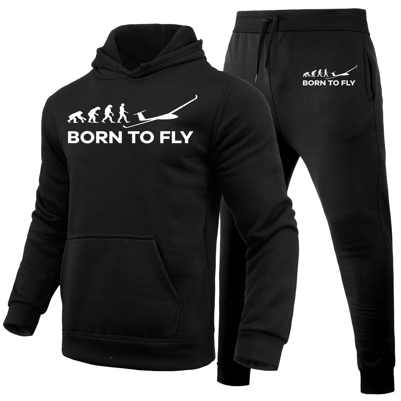 Born To Fly Glider Designed Hoodies & Sweatpants Set