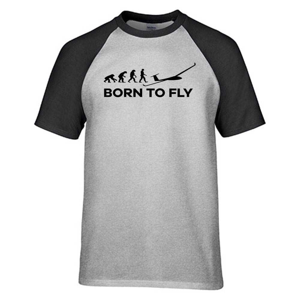 Born To Fly Glider Designed Raglan T-Shirts