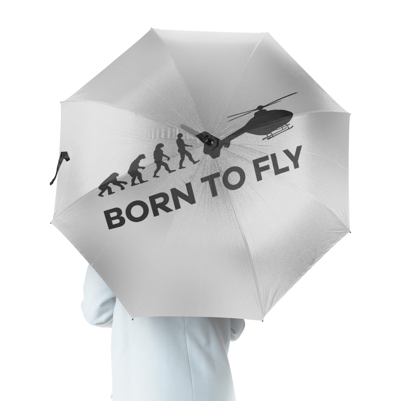 Born To Fly Helicopter Designed Umbrella