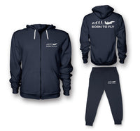 Thumbnail for Born To Fly Military Designed Zipped Hoodies & Sweatpants Set