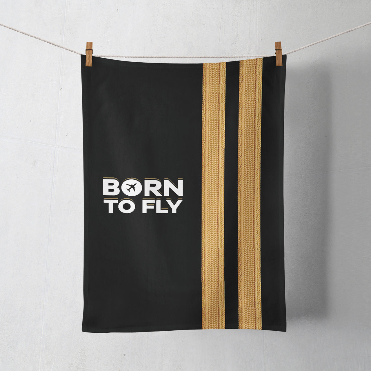 Born To Fly & Pilot Epaulettes (2 Lines) Designed Towels