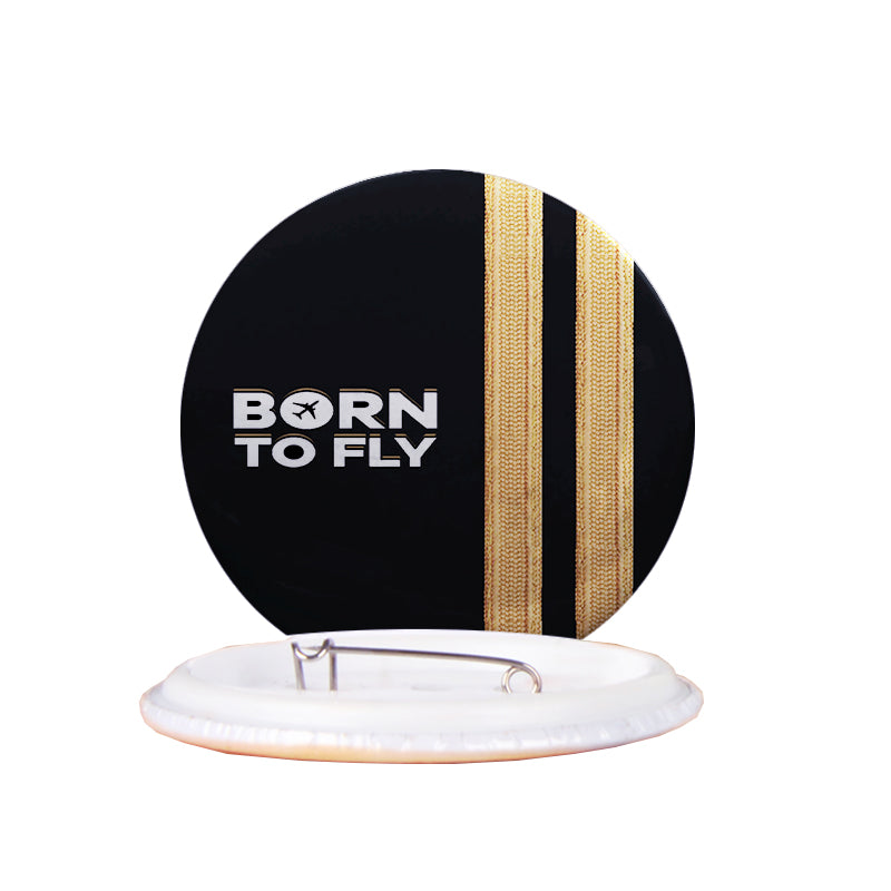 Born To Fly & Pilot Epaulettes (2 Lines) Designed Pins