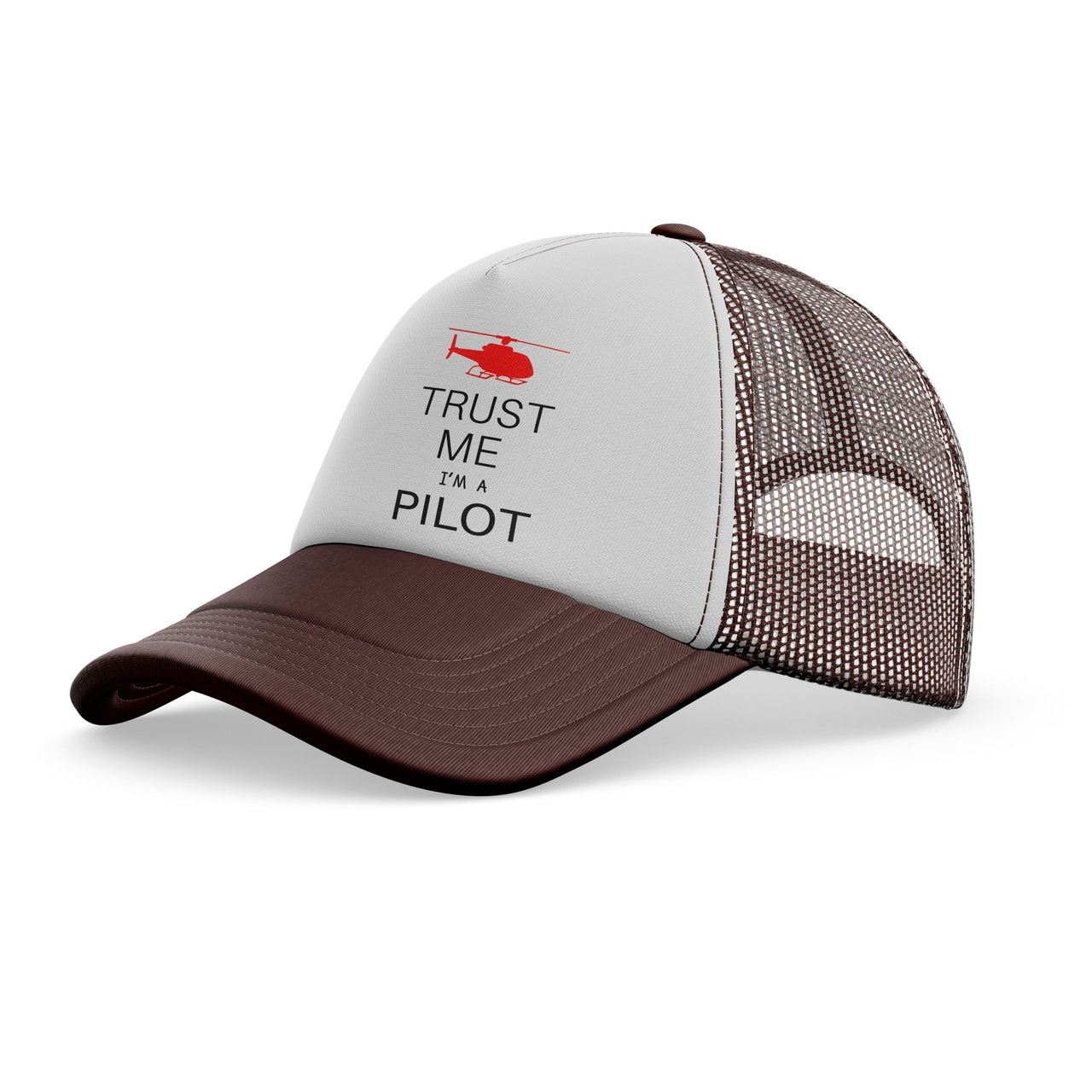 Trust Me I'm a Pilot (Helicopter) Designed Trucker Caps & Hats