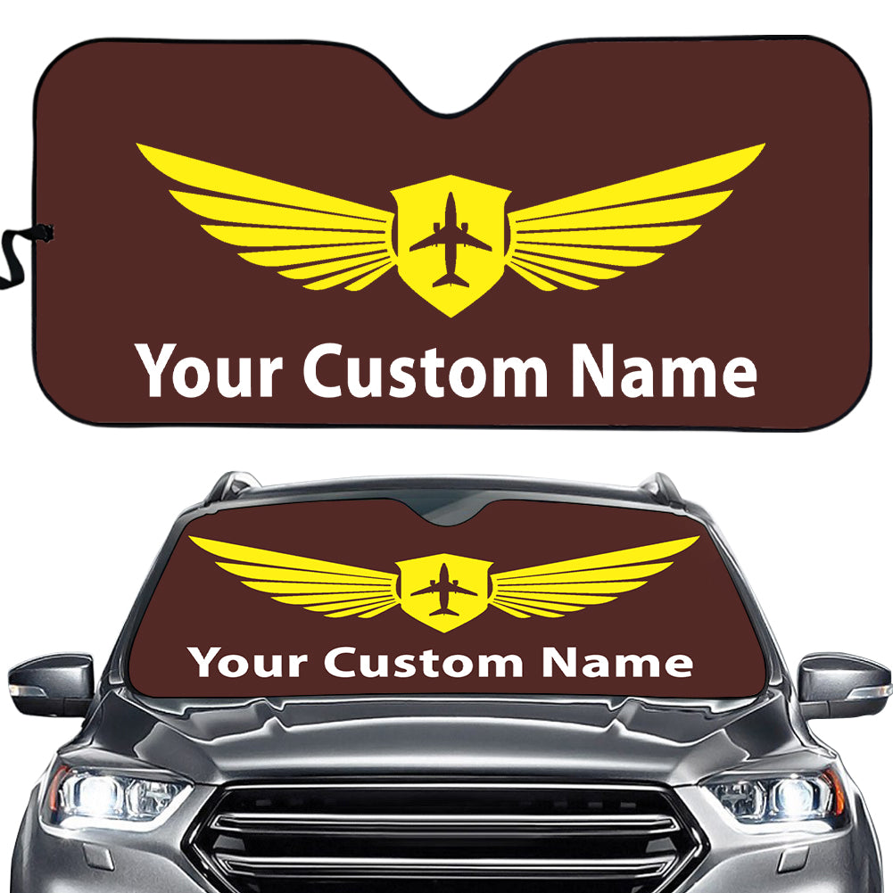 Custom Name (Badge 2) Designed Car Sun Shade