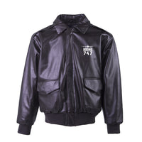 Thumbnail for Boeing 747 & Plane Designed Leather Bomber Jackets (NO Fur)