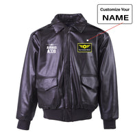 Thumbnail for Airbus A330 & Plane Designed Leather Bomber Jackets (NO Fur)