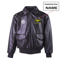Thumbnail for Boeing 757 & Plane Designed Leather Bomber Jackets (NO Fur)