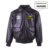Thumbnail for Airbus A340 & Plane Designed Leather Bomber Jackets (NO Fur)