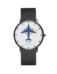 Thumbnail for Boeing GlobeMaster C-17 Stainless Steel Strap Watches Pilot Eyes Store Black & Stainless Steel Strap 