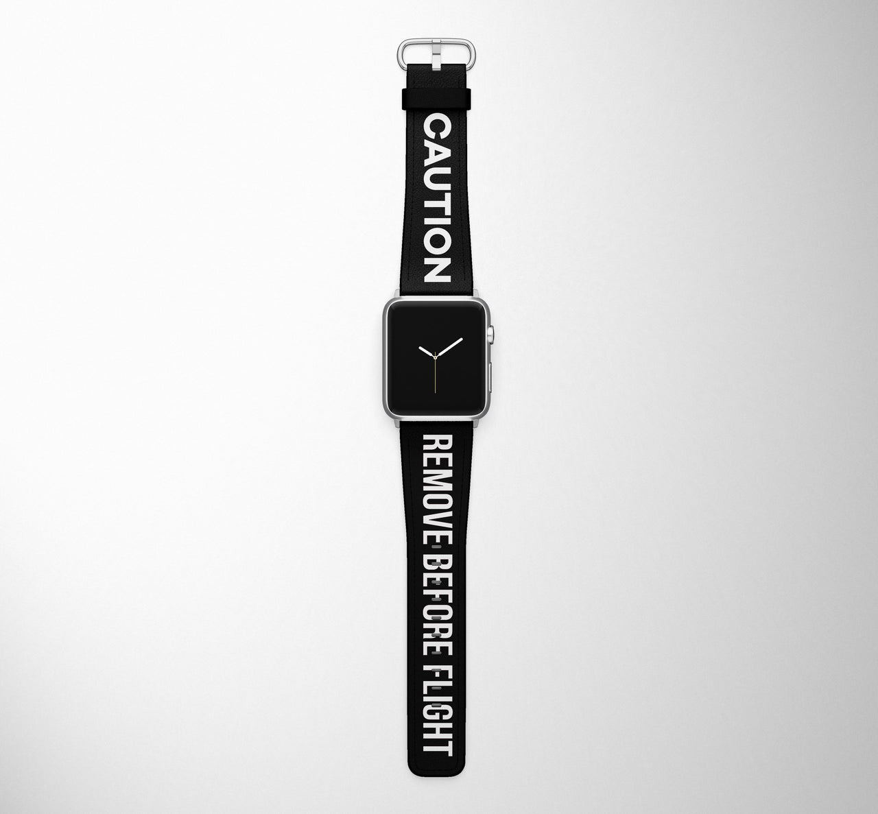 CAUTION - Remove Before Flight Designed Leather Apple Watch Straps