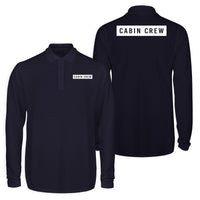 Thumbnail for Cabin Crew Text Designed Long Sleeve Polo T-Shirts (Double-Side)