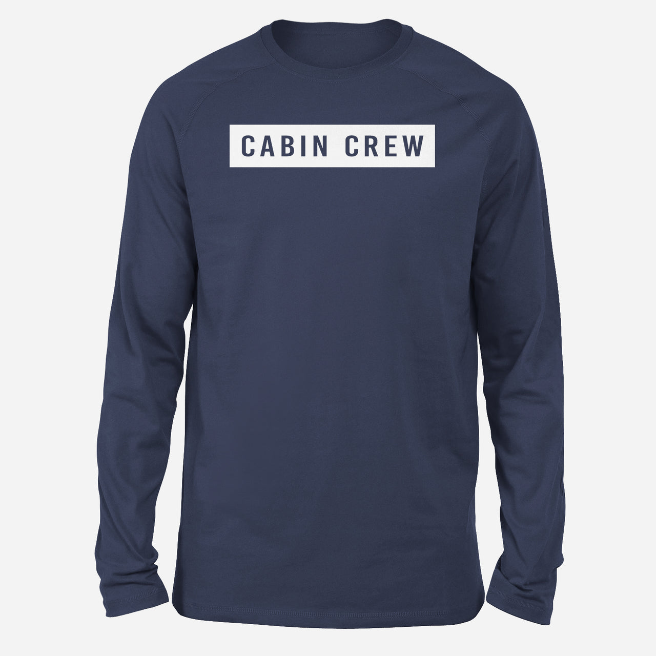 Cabin Crew Text Designed Long-Sleeve T-Shirts