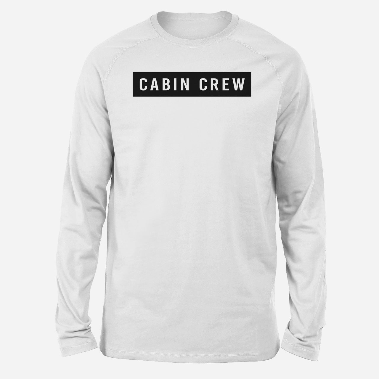 Cabin Crew Text Designed Long-Sleeve T-Shirts