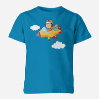 Thumbnail for Cartoon Little Boy Operating Plane Children T-Shirts
