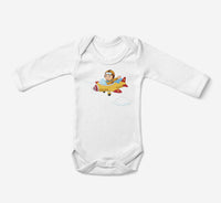 Thumbnail for Cartoon Little Boy Operating Plane Designed Baby Bodysuits