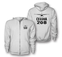 Thumbnail for Cessna 208 & Plane Designed Zipped Hoodies