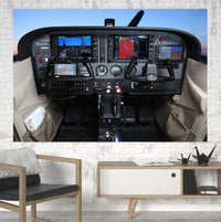Thumbnail for Cessna 172 Cockpit Printed Canvas Posters (1 Piece) Aviation Shop 