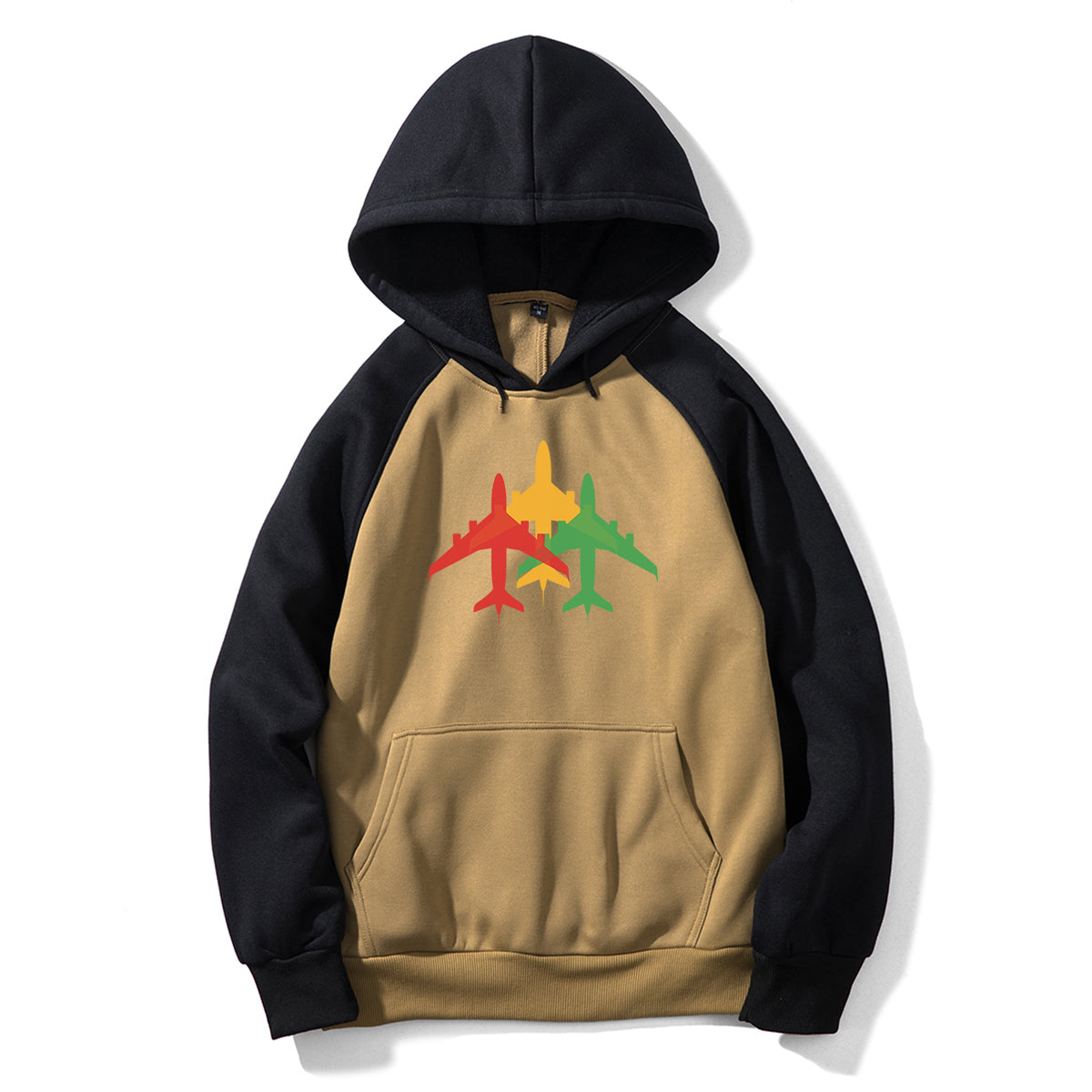 Colourful 3 Airplanes Designed Colourful Hoodies