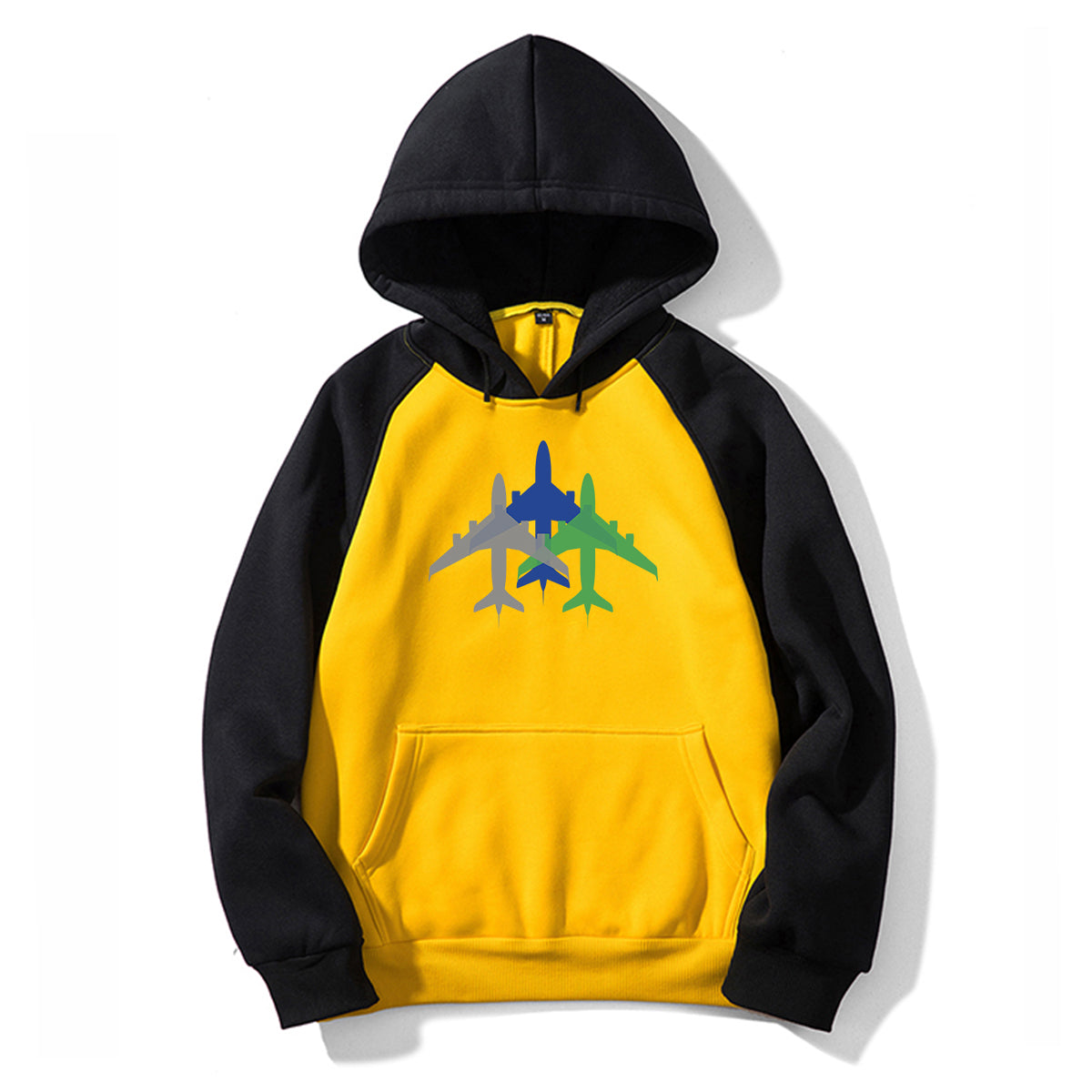Colourful 3 Airplanes Designed Colourful Hoodies