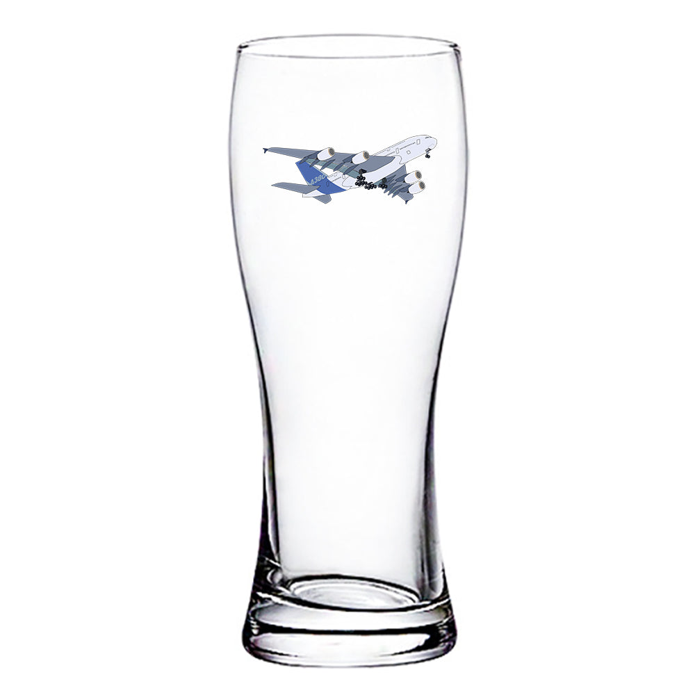 Colourful Airbus A380 Designed Pilsner Beer Glasses