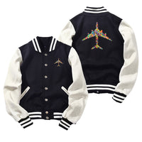 Thumbnail for Colourful Airplane Designed Baseball Style Jackets