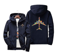 Thumbnail for Colourful Airplane Designed Windbreaker Jackets