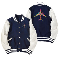Thumbnail for Colourful Airplane Designed Baseball Style Jackets